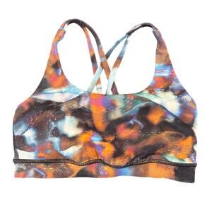 Lululemon Strappy Back Sports Bra, Abstract Print Multicolor, Women's Size 6